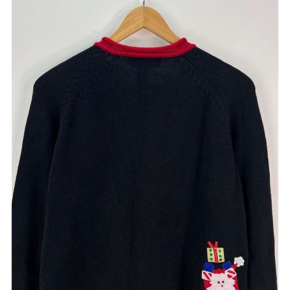 Tiara International 2004 Leaping Santas Medium Ugly Christmas Cardigan Sweater - Picture 6 of 6